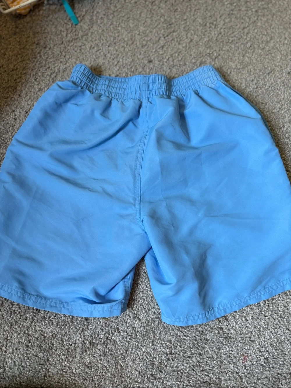 NIKE Checkmark Logo Light Blue Athletic Shorts Size Medium Swim Trunks